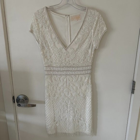 Only worn once LARA Cocktail Beaded Cap Sleeve Dress - Picture 1 of 8